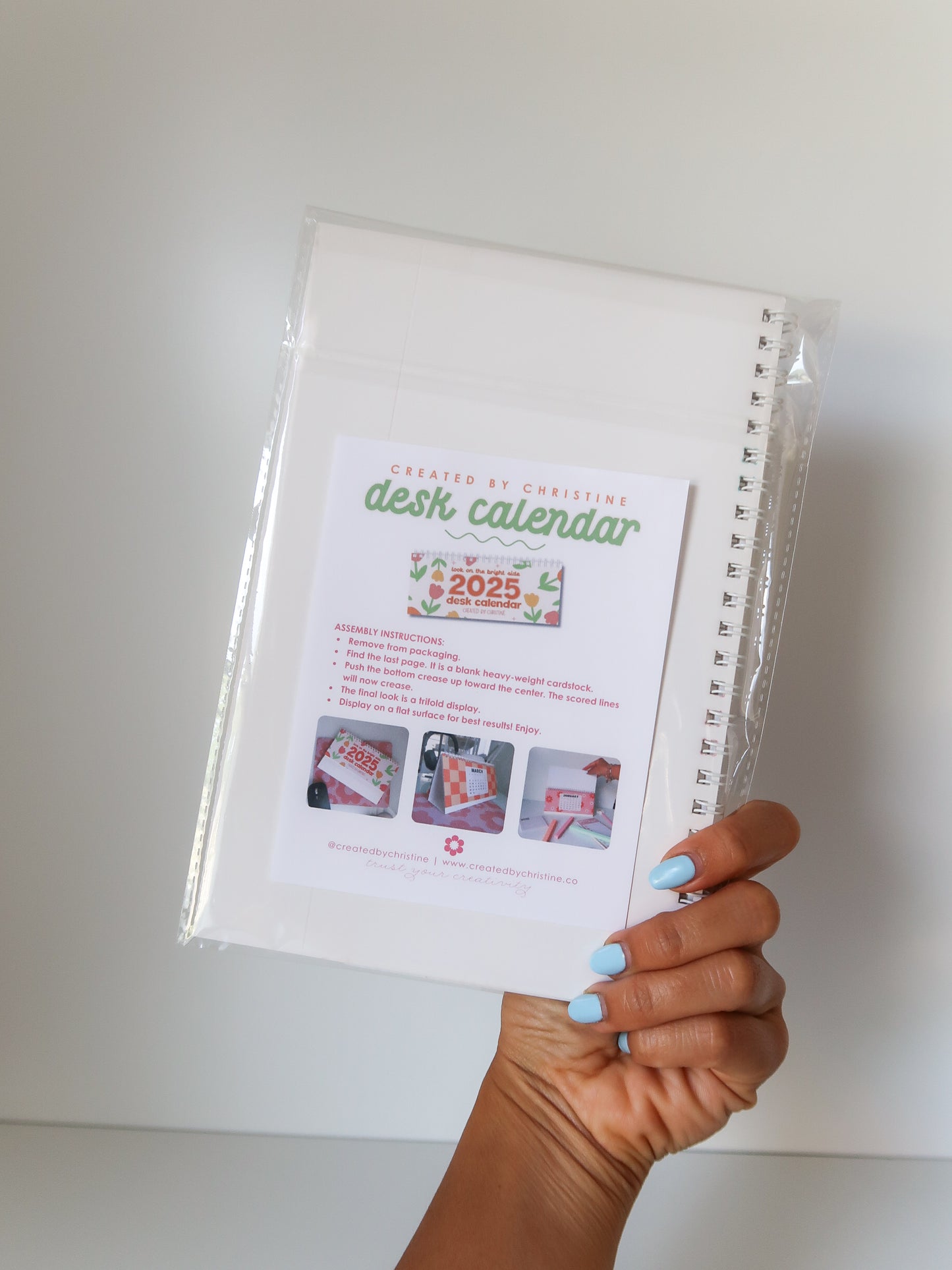 2025 Desk Trifold Calendar - Bright Side