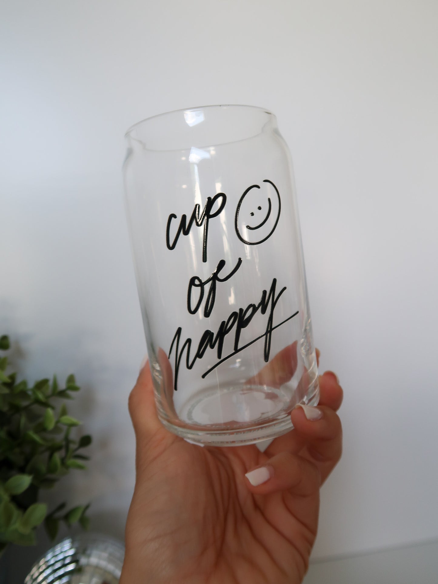 Cup of Happy Glass Cup