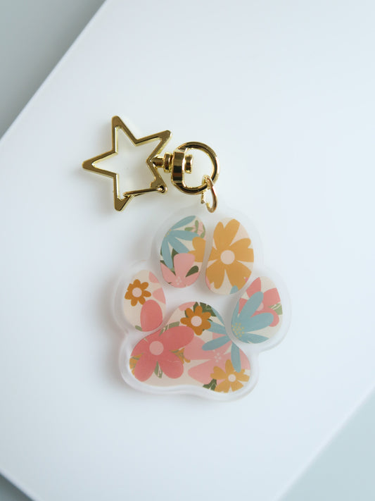 Floral Paw Keychain