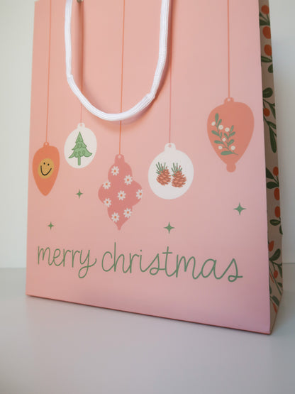 Merry Christmas Ornament Gift Bag