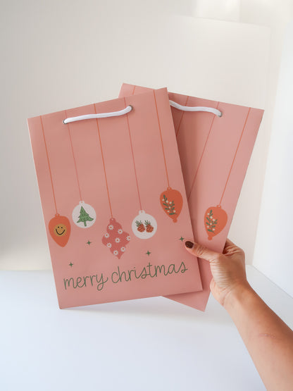Merry Christmas Ornament Gift Bag