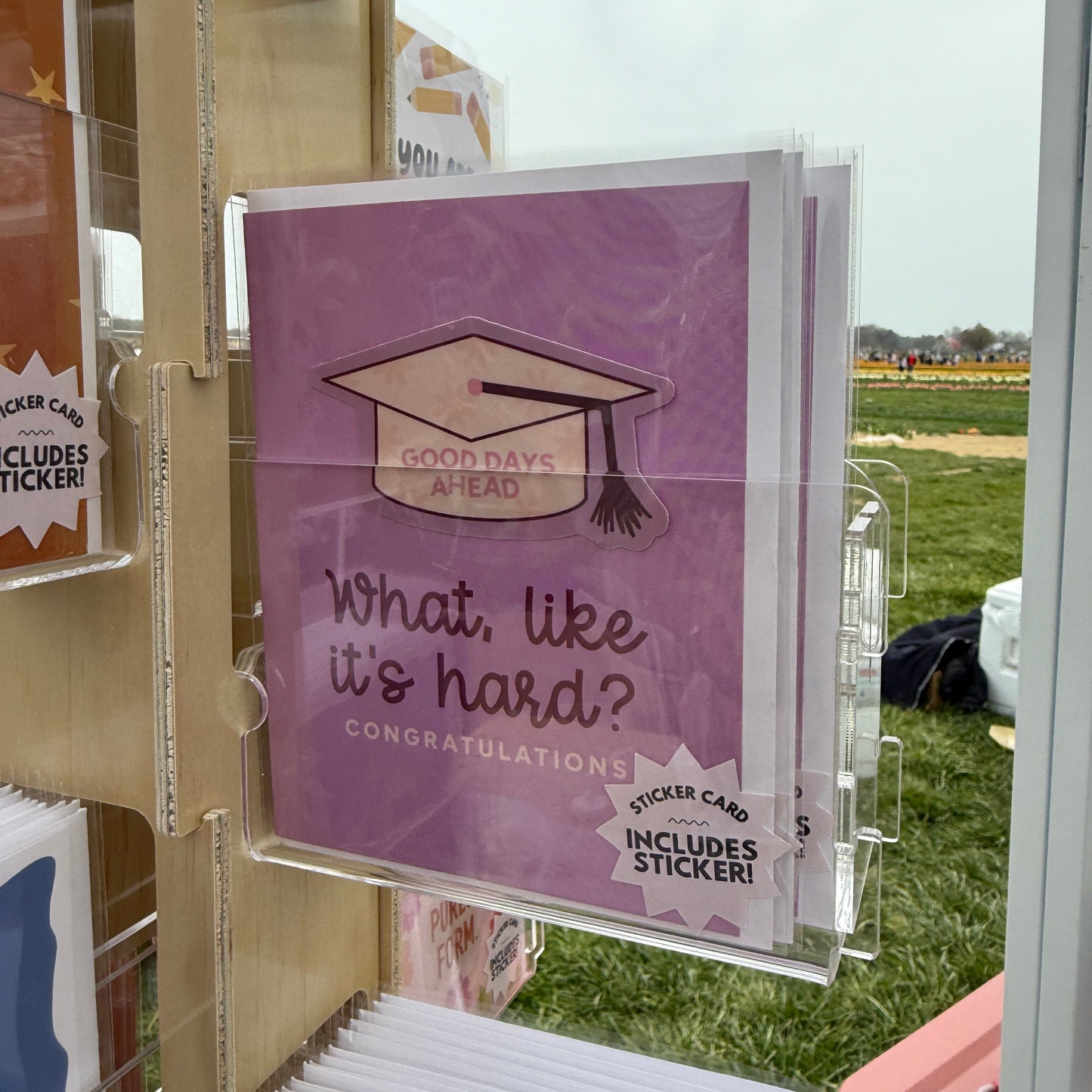 What Like It's Hard Graduation Sticker Card