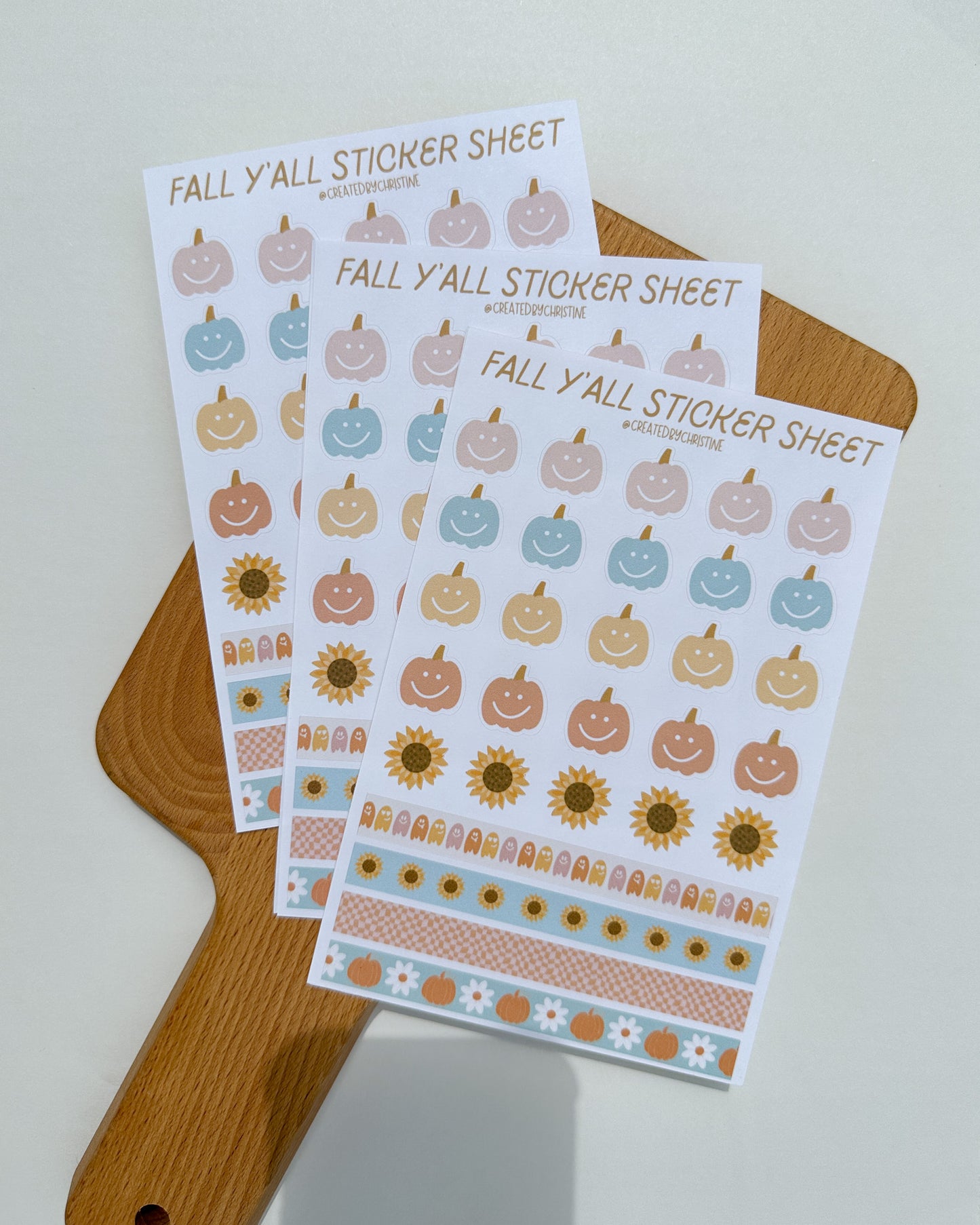 Fall Y'all Pumpkin Sticker Sheet