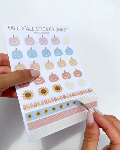 Fall Y'all Pumpkin Sticker Sheet