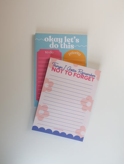 Things I Gotta Remember Notepad