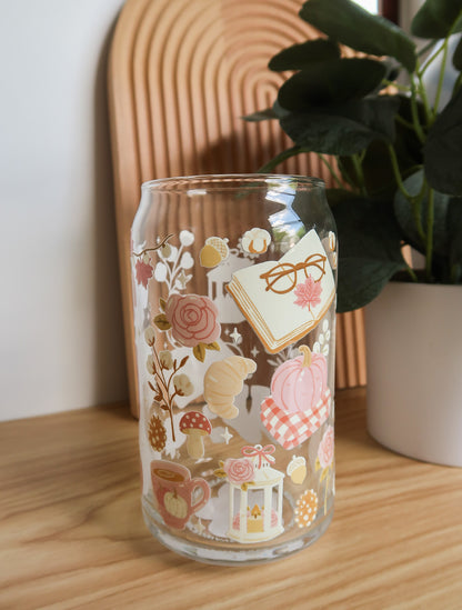 Cozy Fall Glass Cup