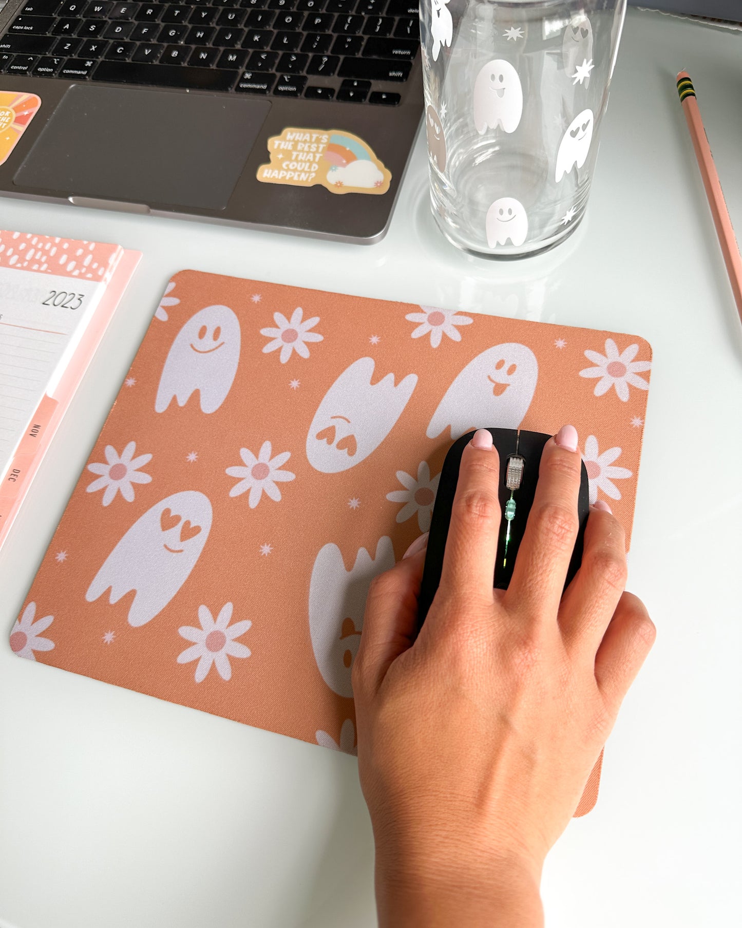 Ghost Floral Mousepad