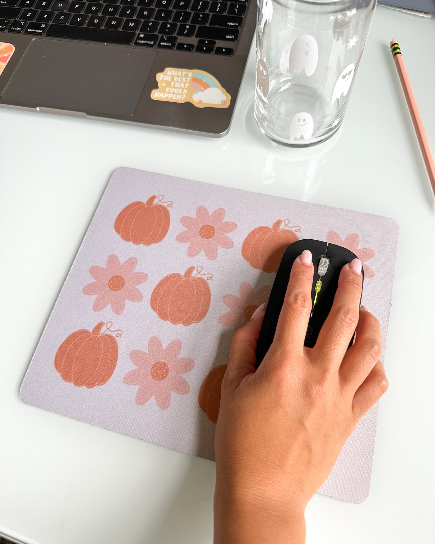 Pumpkin Floral Mousepad