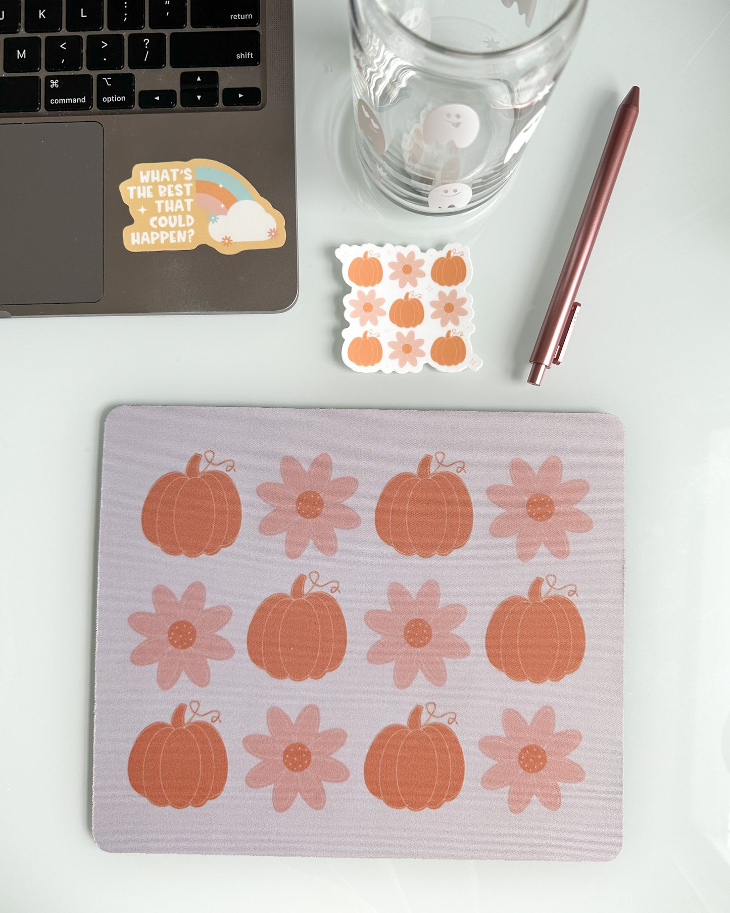 Pumpkin Floral Mousepad