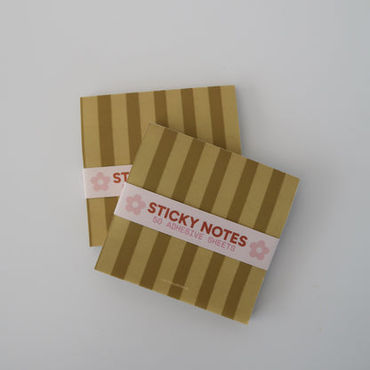 Green Stripes Sticky Notes