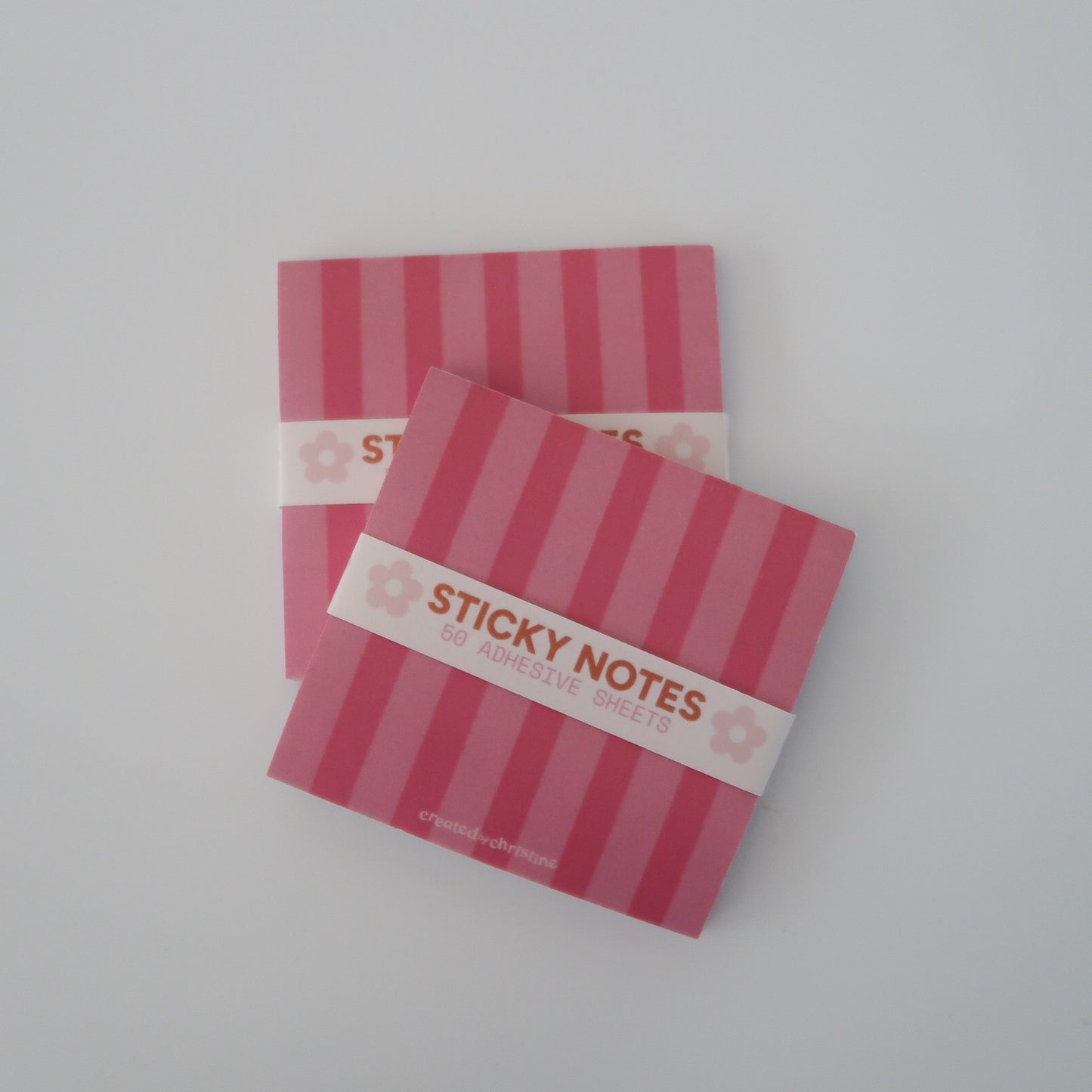 Pink Stripes Sticky Notes