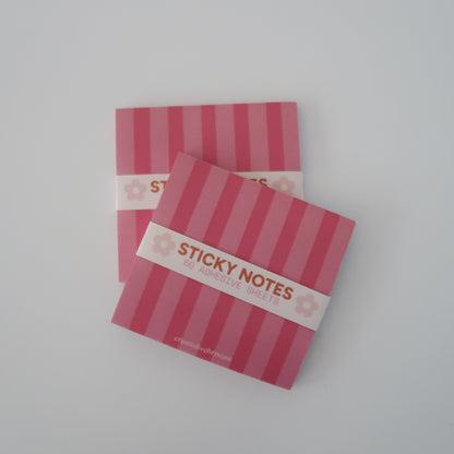 Pink Stripes Sticky Notes