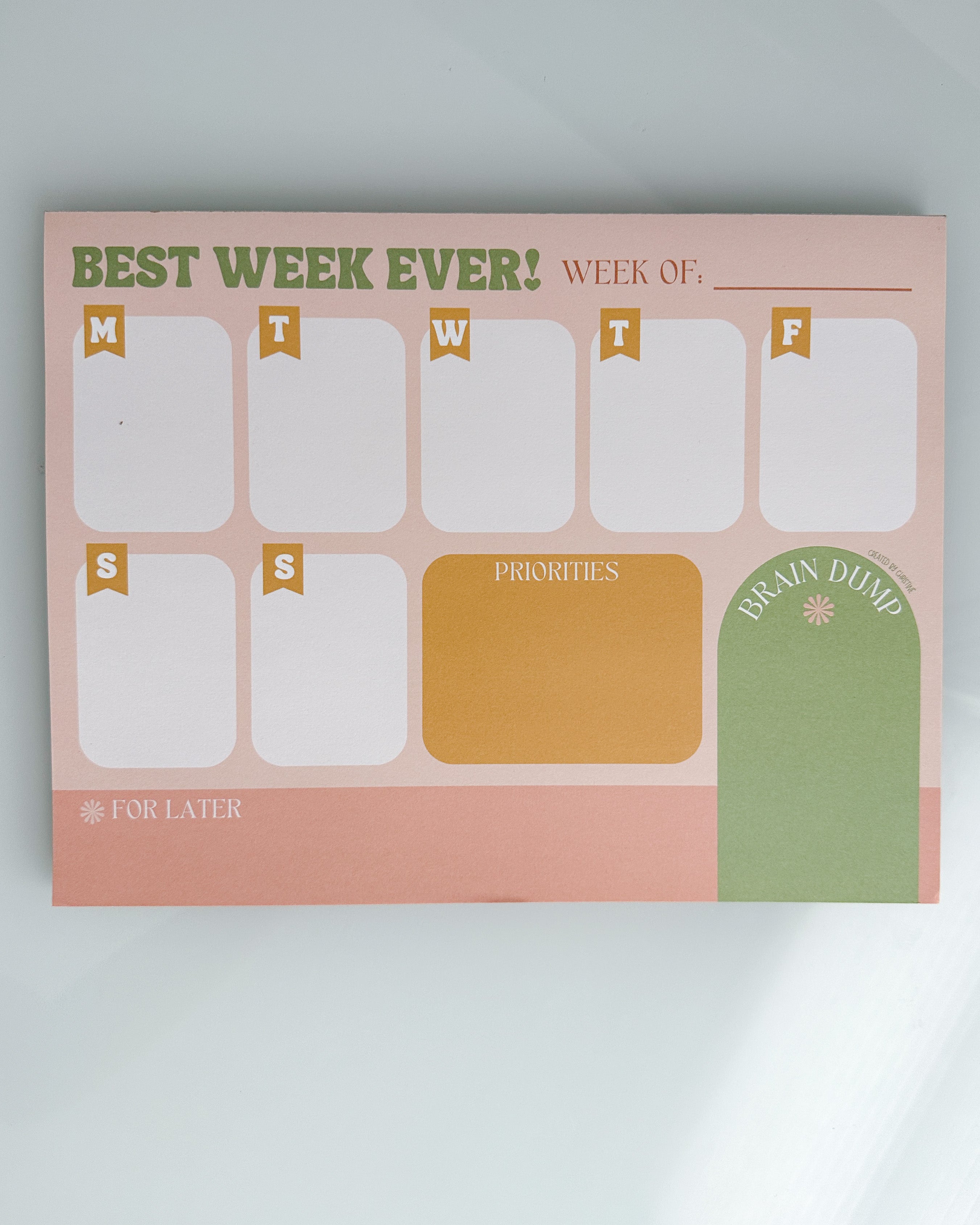Best Week Ever Planner Notepad – Created By Christine