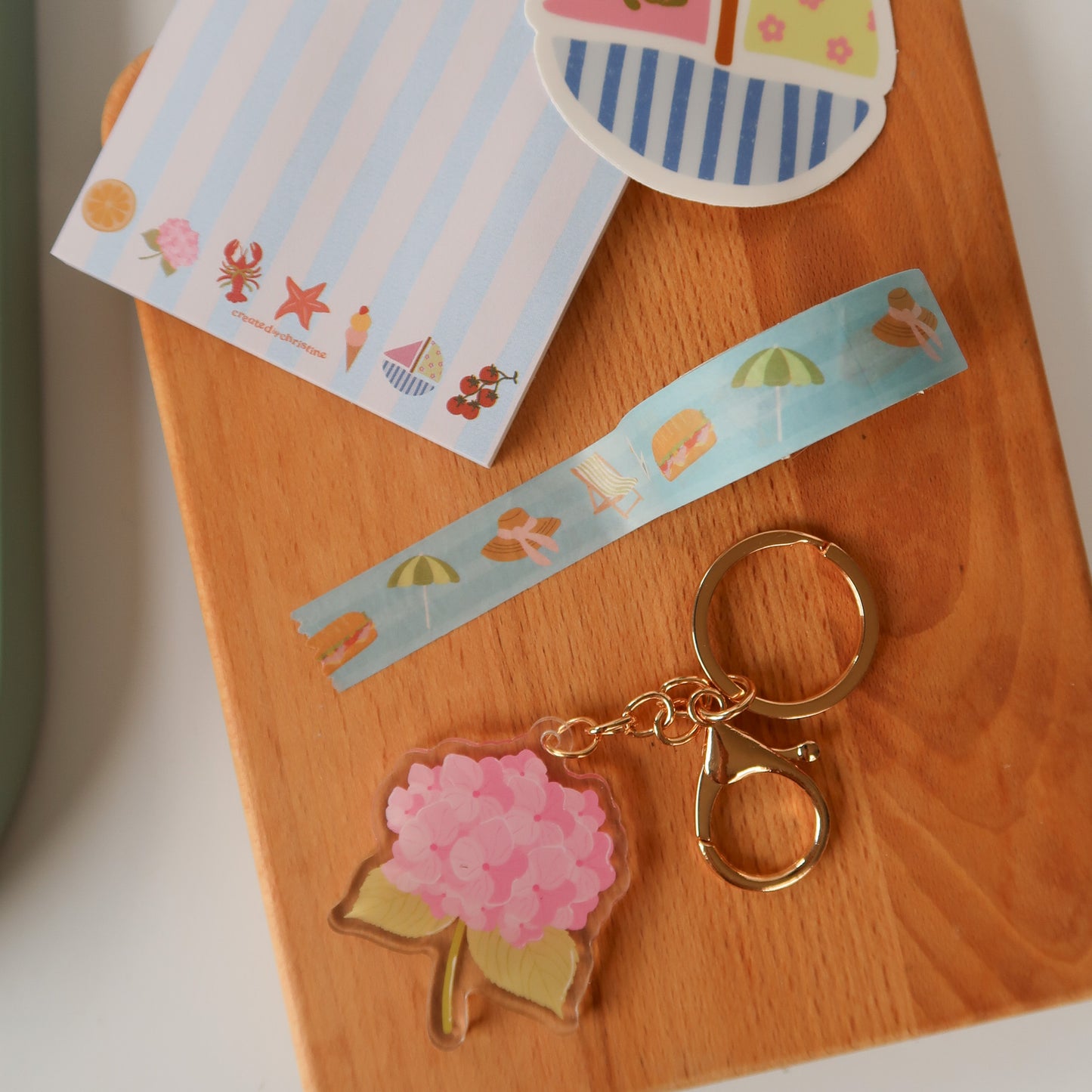 Hydrangea Keychain