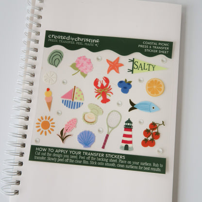 Coastal Picnic Transfer Sticker Sheet