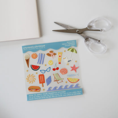 Beach Day Transfer Sticker Sheet