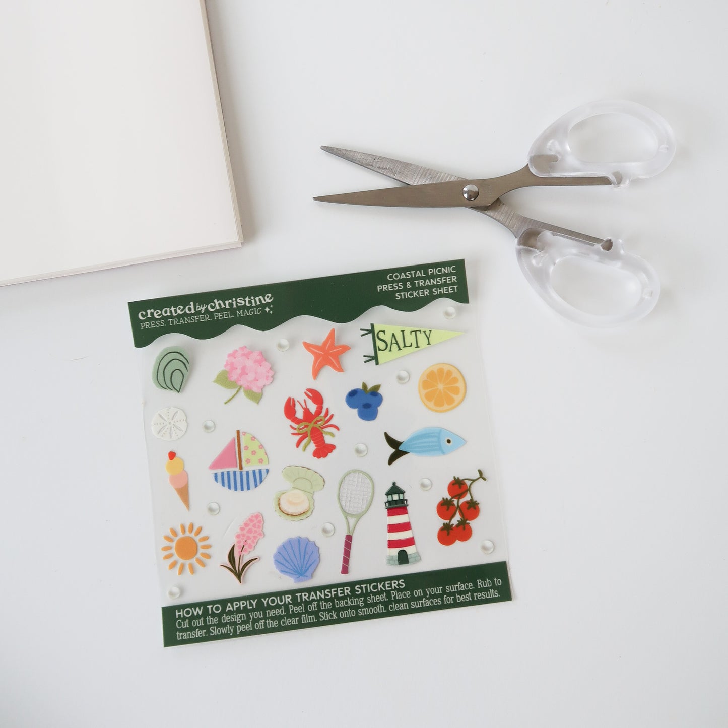 Coastal Picnic Transfer Sticker Sheet
