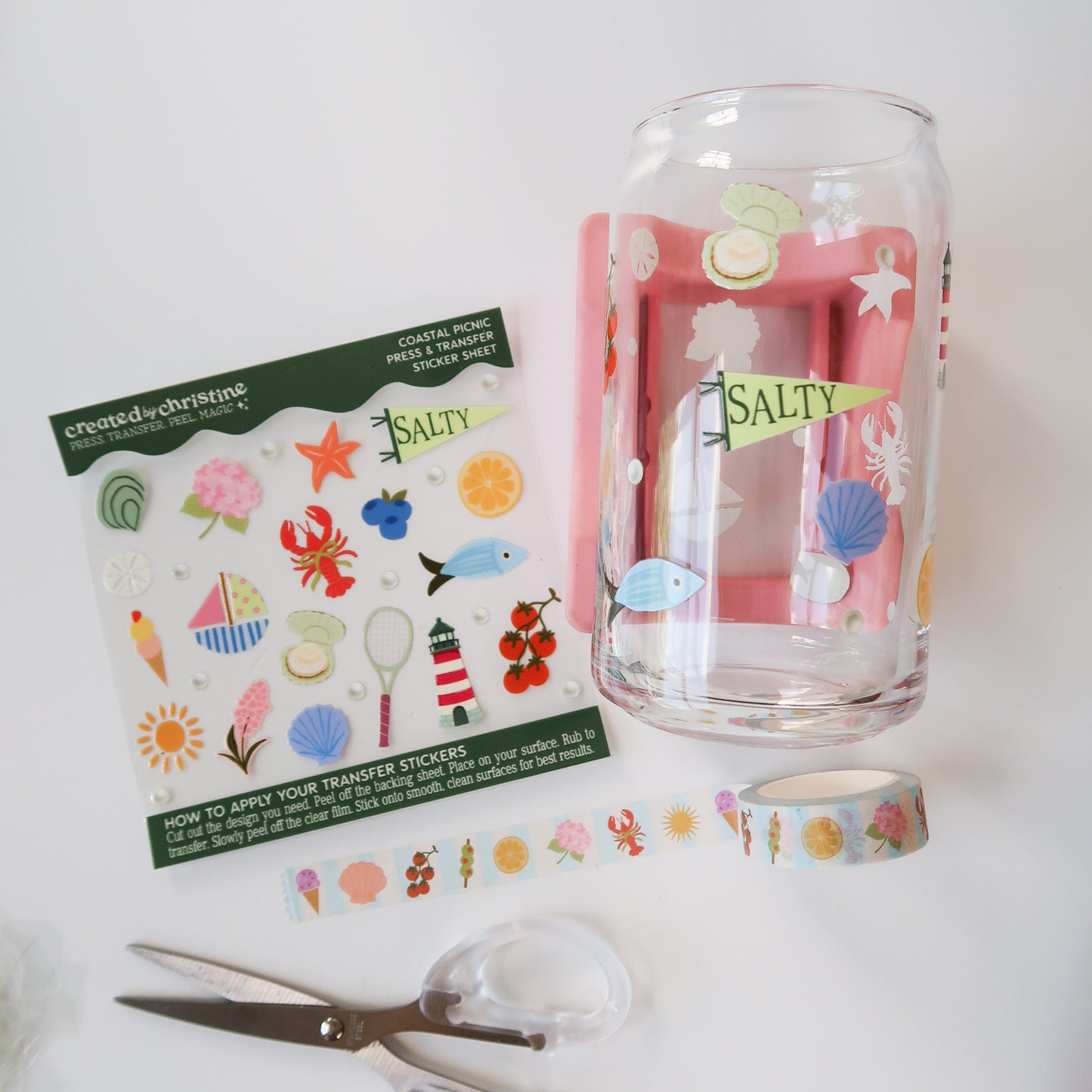 Coastal Picnic Transfer Sticker Sheet
