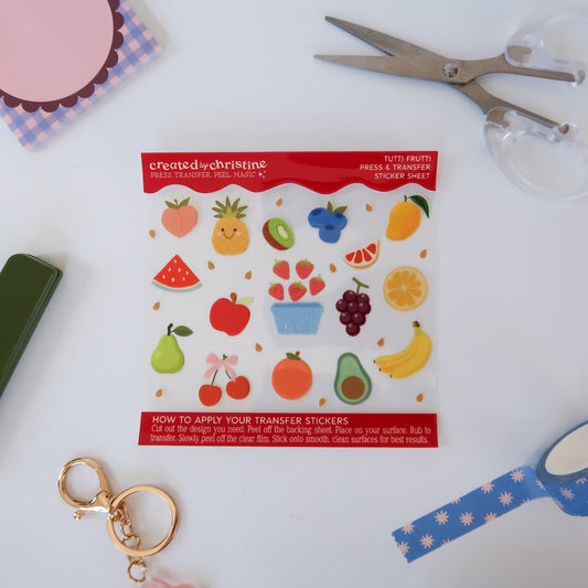 Tutti Frutti Transfer Sticker Sheet