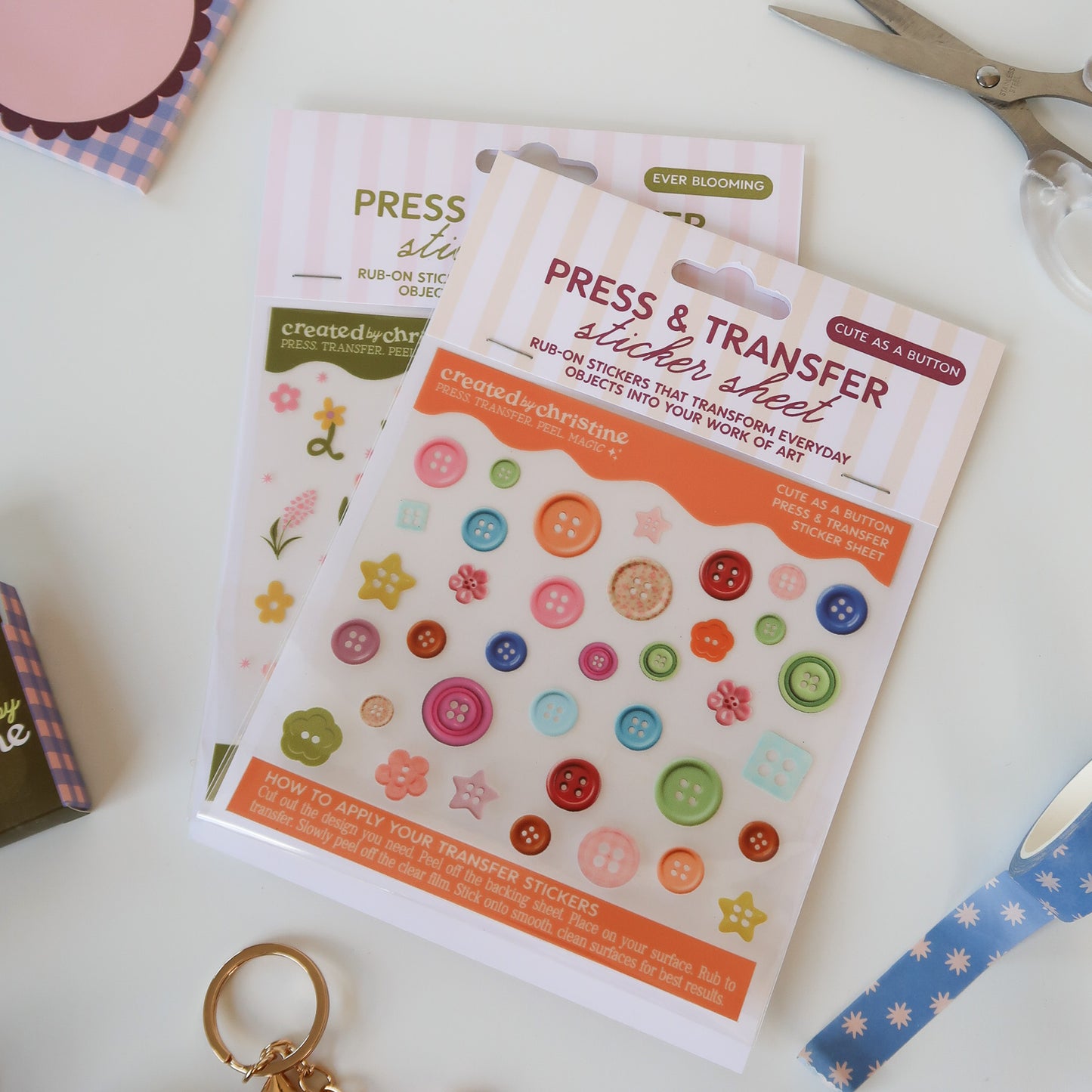 Cute As A Button Transfer Sticker Sheet
