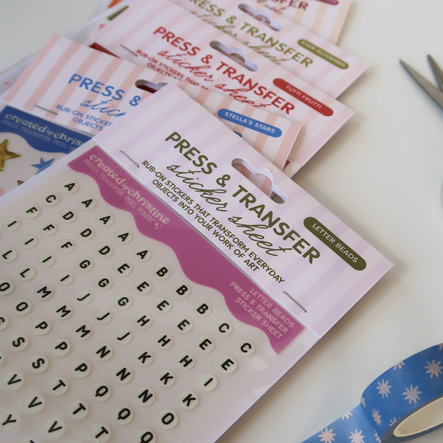 Letter Beads Transfer Sticker Sheet