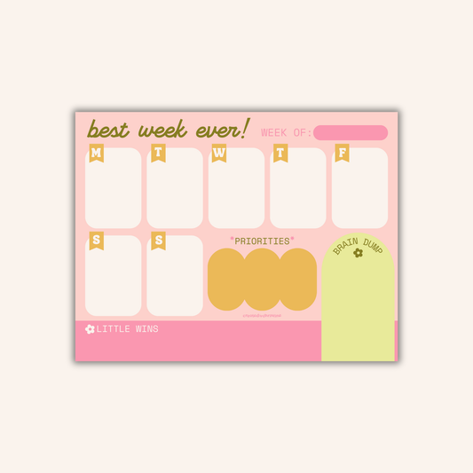Best Week Ever Planner Notepad