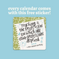 2025 Teacher Calendar with Sticker Sheet