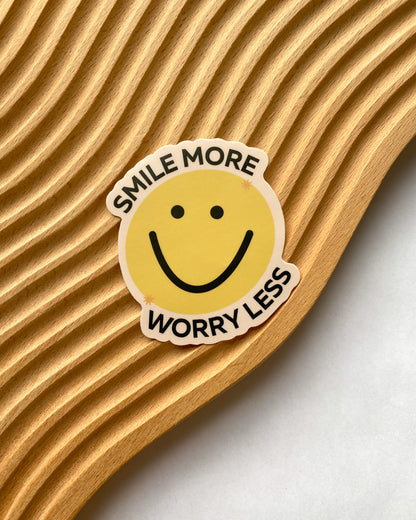 Smile More Worry Less Sticker