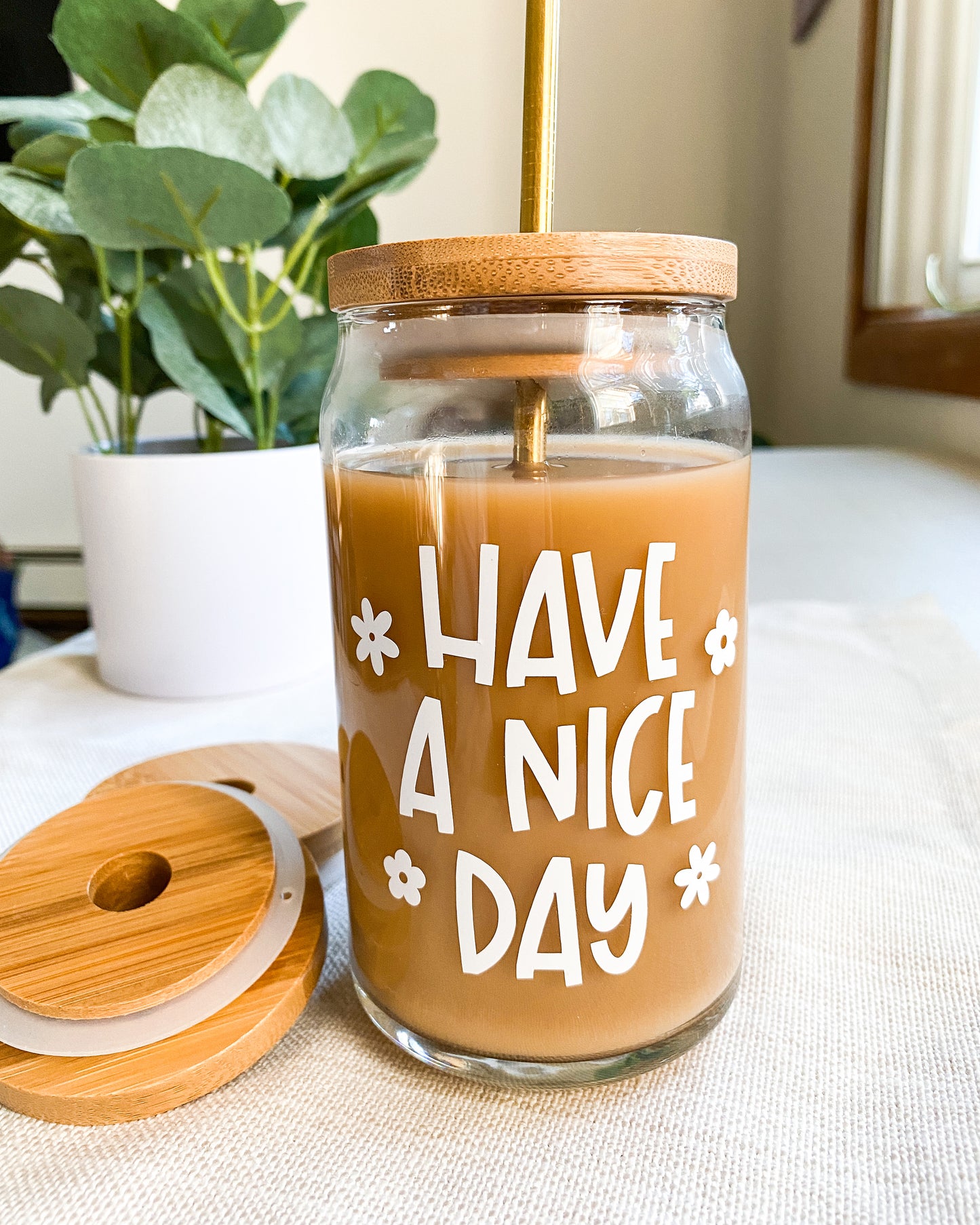 Have A Nice Day Glass Can