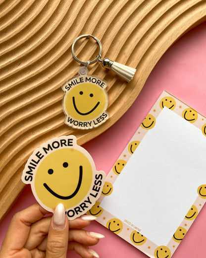 Smile More Worry Less Sticker