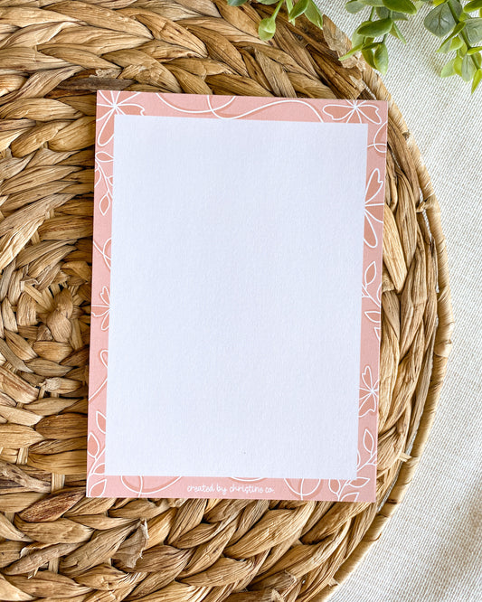 Pink Flora Notepad