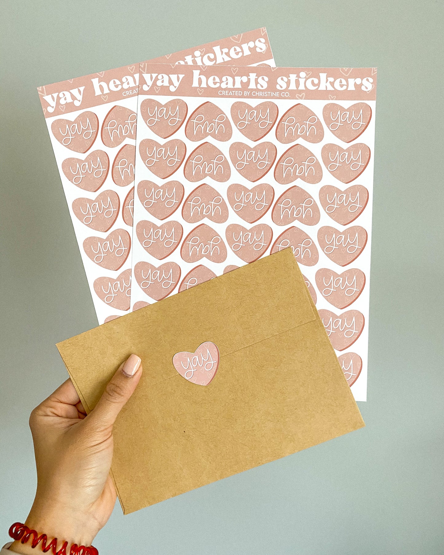 YAY Hearts Valentine Packaging Sticker Sheet