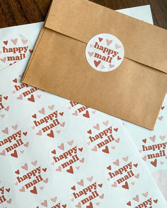 Happy Mail Valentine's Packaging Stickers
