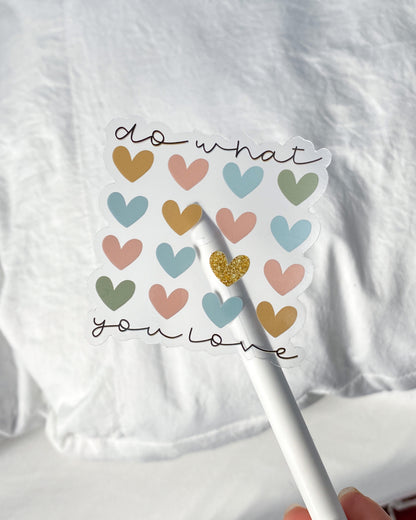 Do What You Love Heart Pattern Sticker