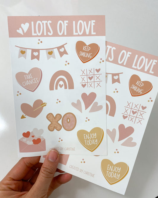 Lots of Love Valentine Sticker Sheet