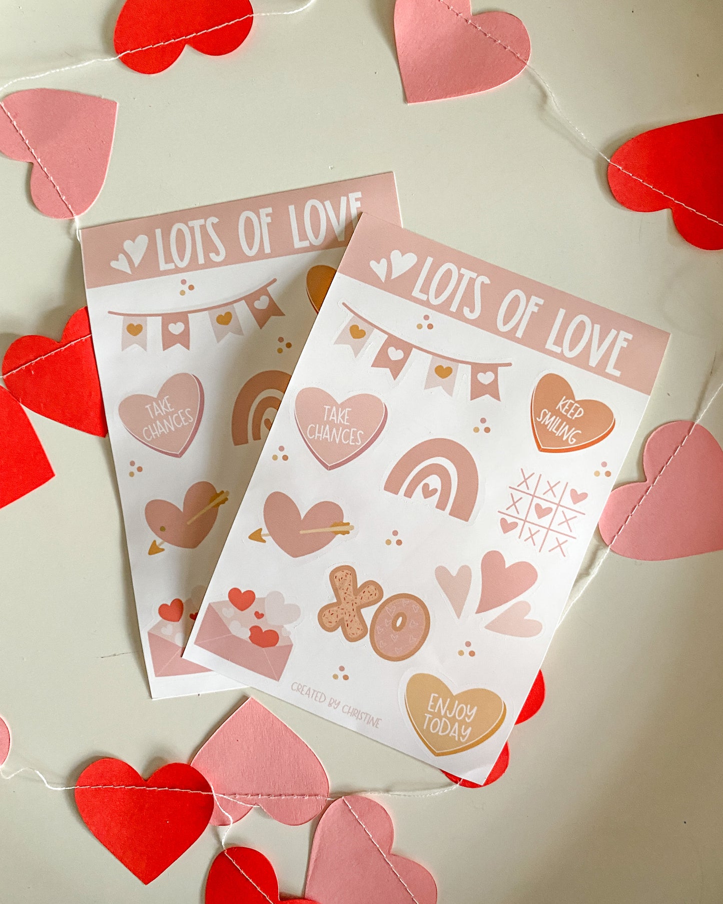 Lots of Love Valentine Sticker Sheet
