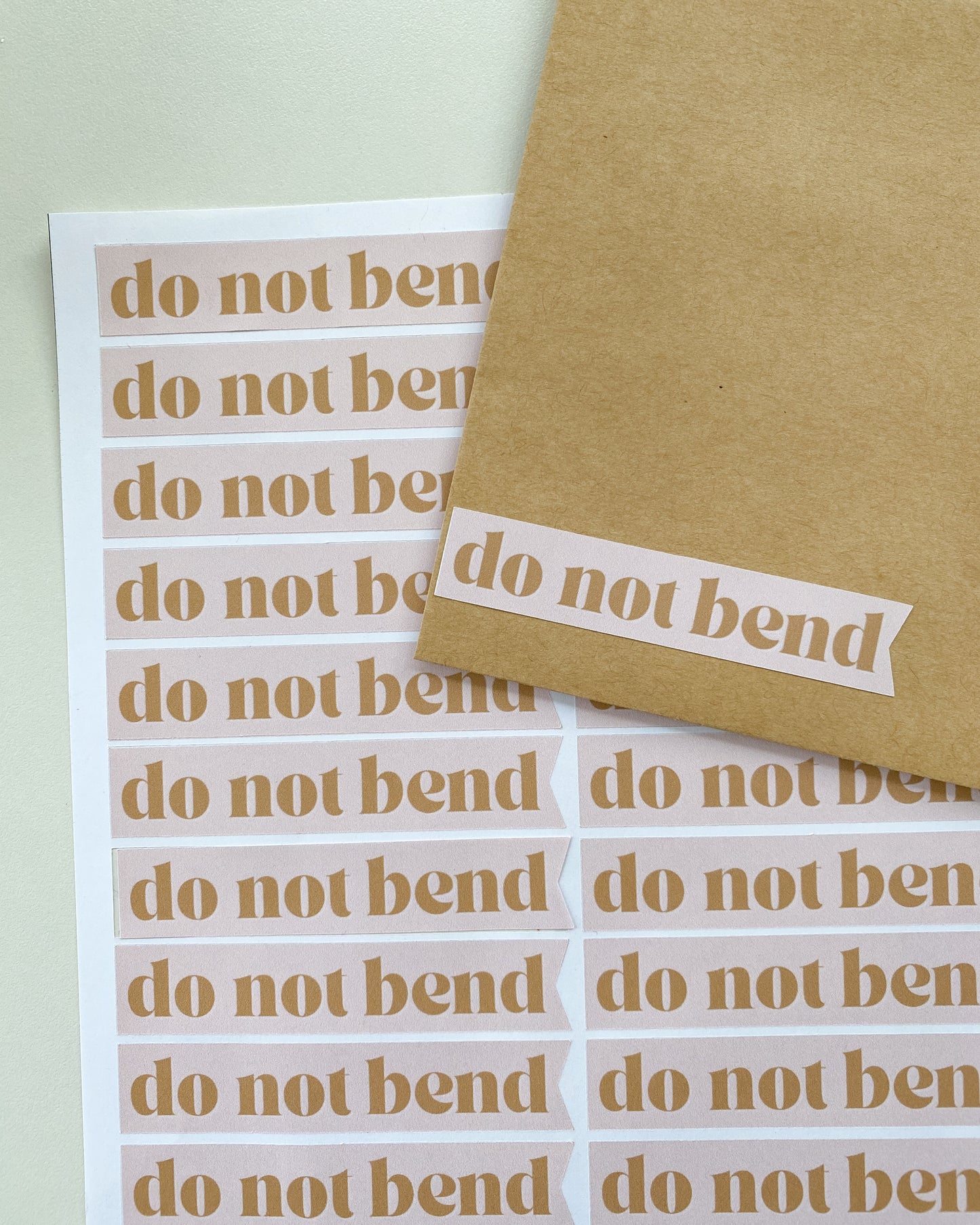 Do Not Bend Packaging Sticker Sheets