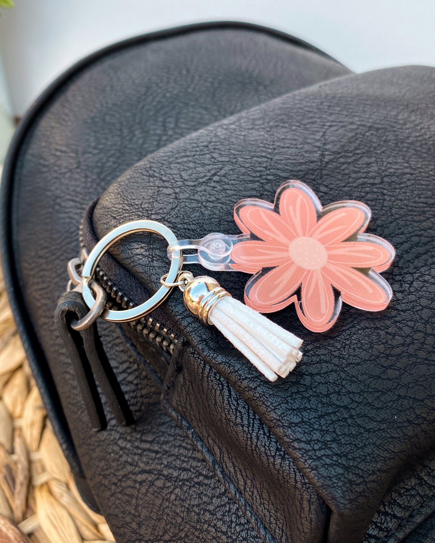 Bloom Pink Flower Keychain