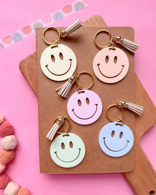 Happy Face Pastel Keychain