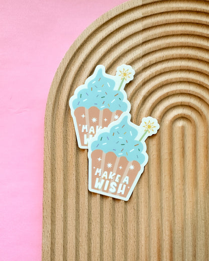 Birthday Wish Cupcake Sticker