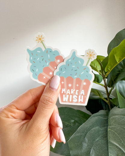 Birthday Wish Cupcake Sticker