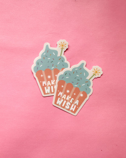 Birthday Wish Cupcake Sticker