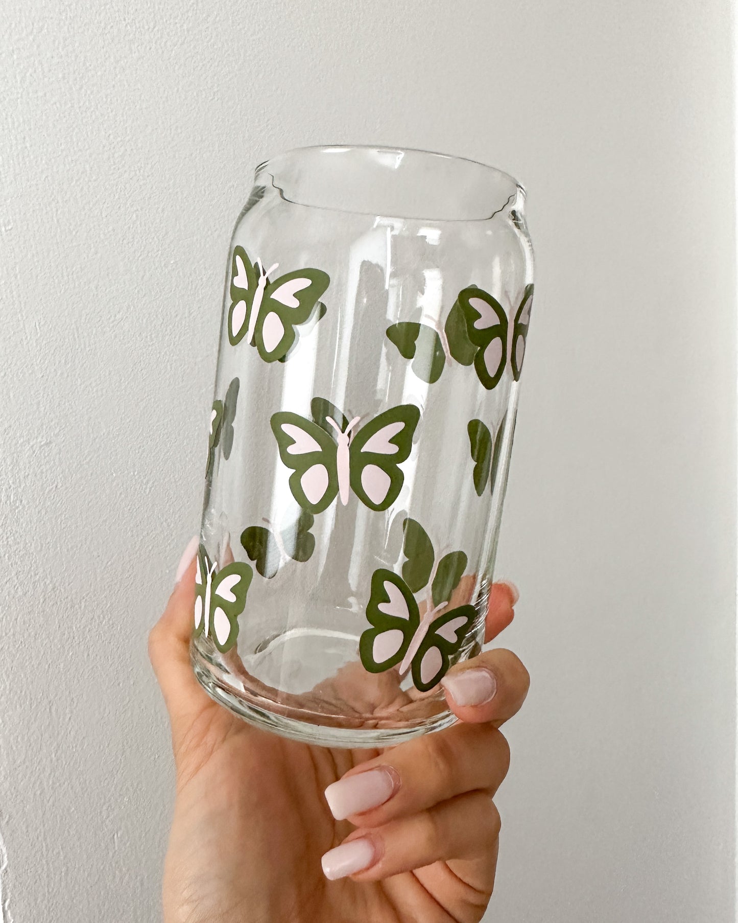 Butterfly Glass Can Cup
