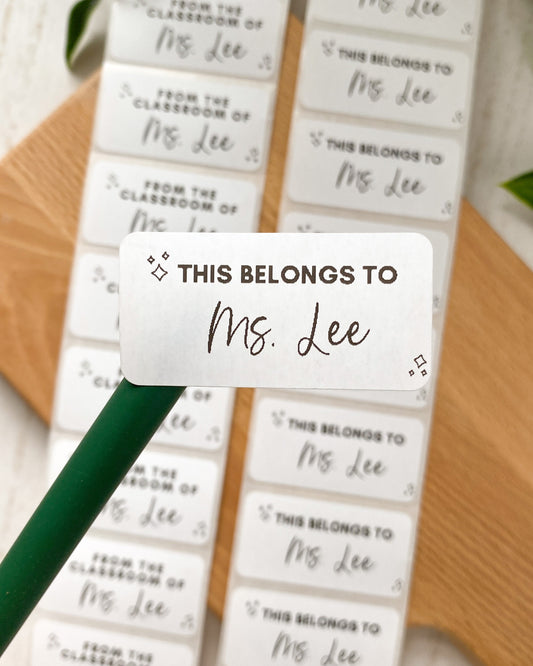 Custom Personalized Labels | This Belongs To, Book Labels, Classroom Labels
