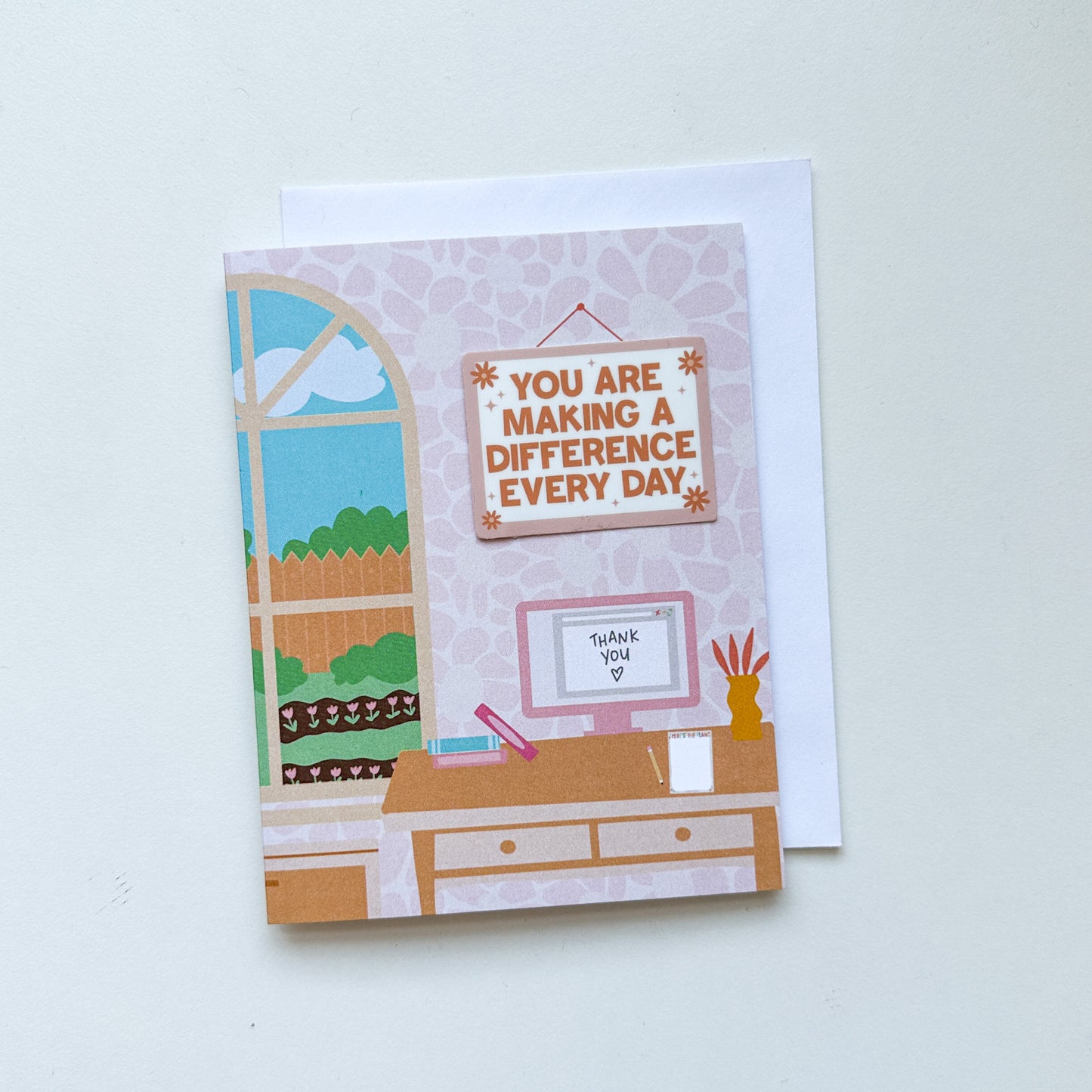 Making A Difference Teacher Thank You Greeting Sticker Card