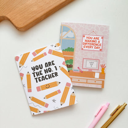 No. 1 Pencil Teacher Sticker Card