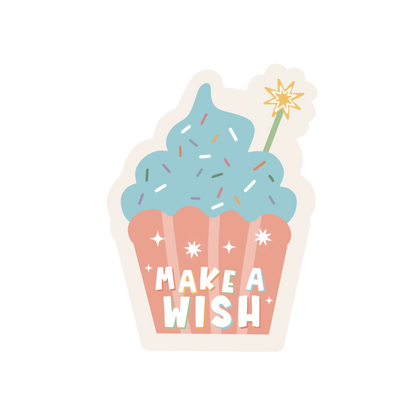 Birthday Wish Cupcake Sticker
