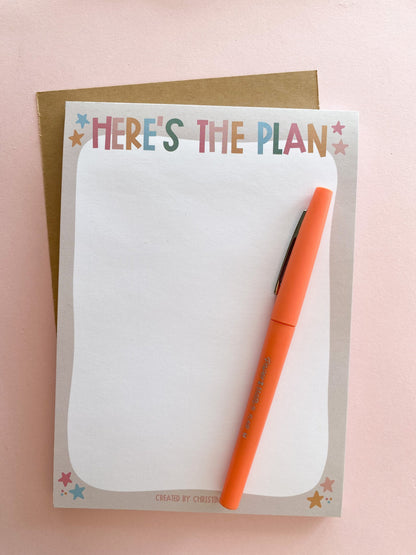 Here's The Plan Notepad