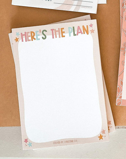 Here's The Plan Notepad