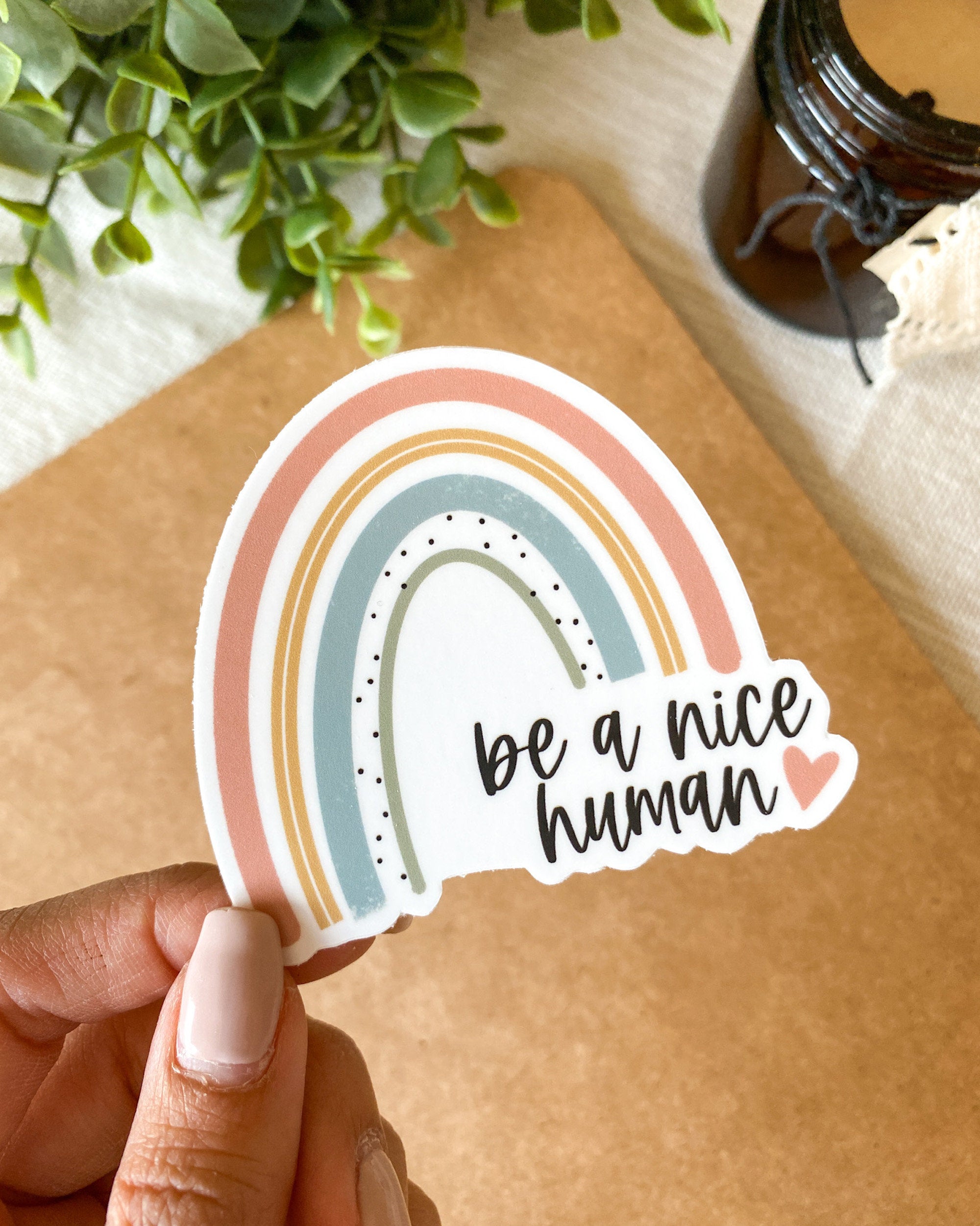 Be a Nice Human Sticker – Created By Christine